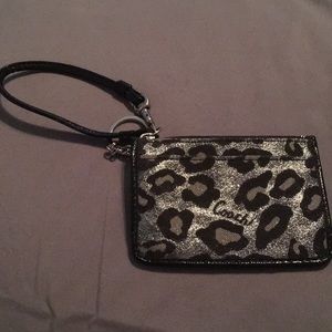 Leopard print Coach coin purse and ID holder